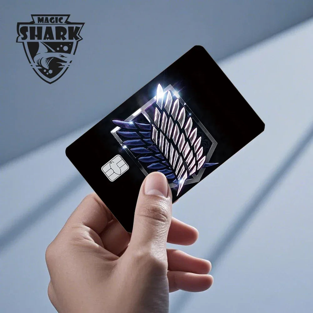 Magic Shark Sugar Daddy Meme Poke Money Funny Sticker Cover Skin Protective for Small Large Chip Credit Debit Card
