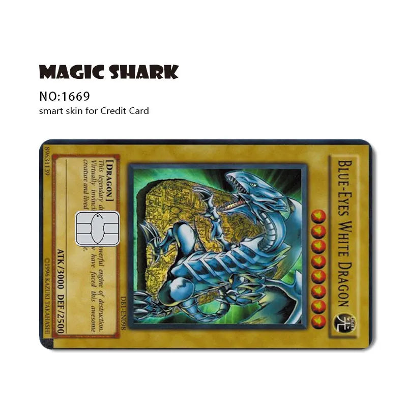 Magic Shark Fashin King Poker Money Game Controler Dragon 3M Matte Thin Sticker Film Skin for Debit Bank Credit Card