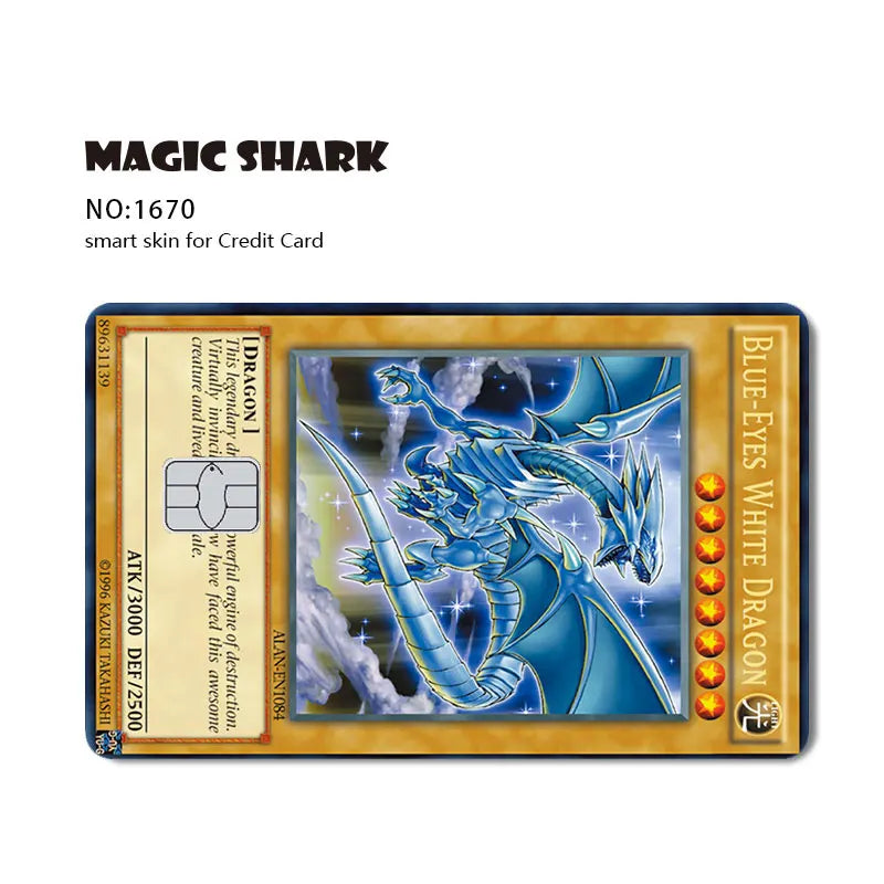 Magic Shark Fashin King Poker Money Game Controler Dragon 3M Matte Thin Sticker Film Skin for Debit Bank Credit Card