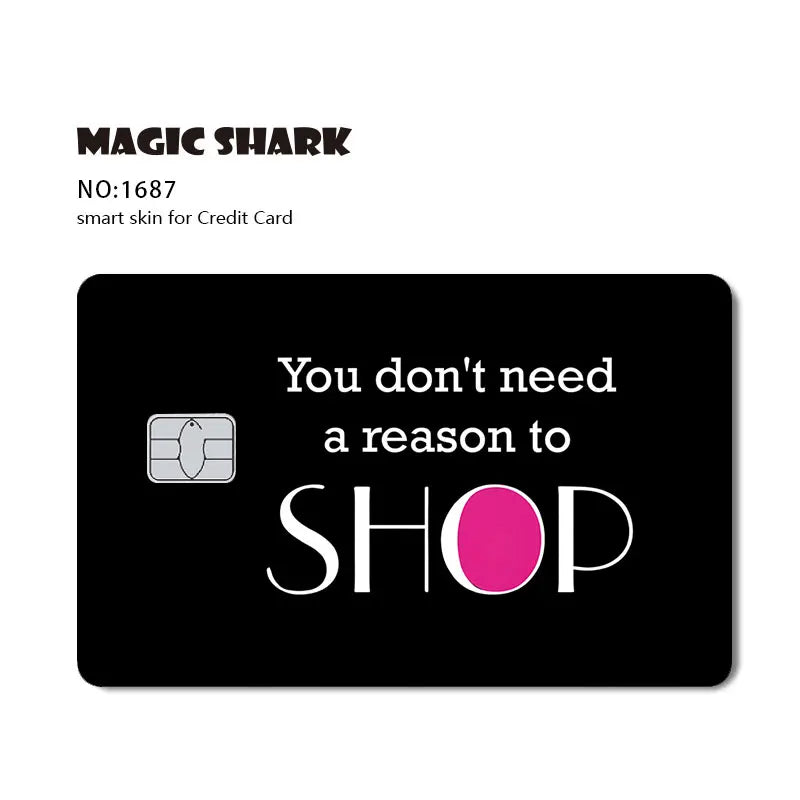 Magic Shark Fashin King Poker Money Game Controler Dragon 3M Matte Thin Sticker Film Skin for Debit Bank Credit Card