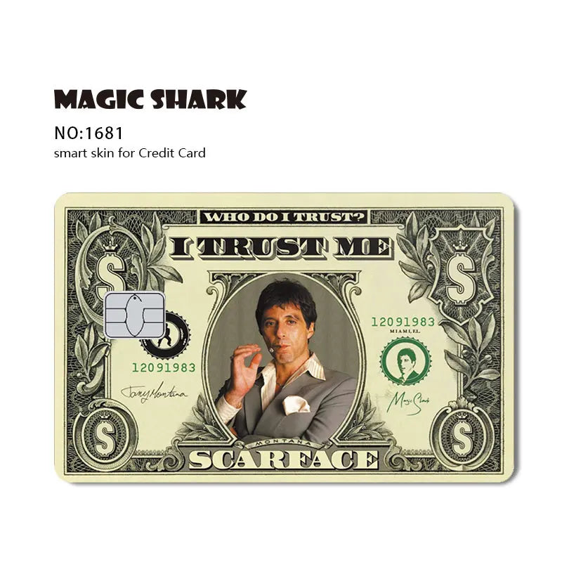 Magic Shark Fashin King Poker Money Game Controler Dragon 3M Matte Thin Sticker Film Skin for Debit Bank Credit Card