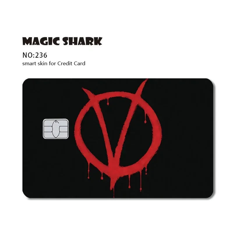 Magic Shark Sugar Daddy Meme Poke Money Funny Sticker Cover Skin Protective for Small Large Chip Credit Debit Card